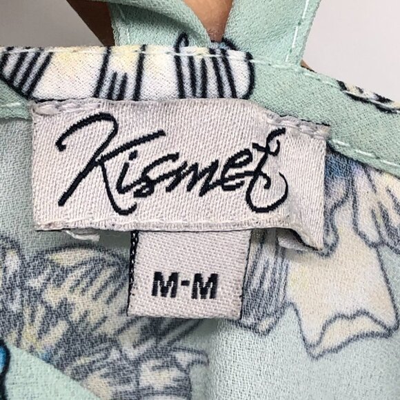 Kismet Light Teal Green Floral Keyhole Neck Camisole Tank Top size M - Picture 4 of 16
